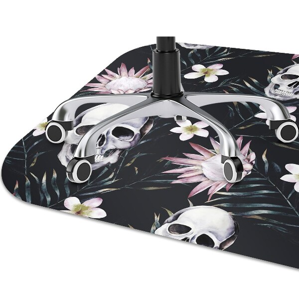 Tapis protège sol Crânes et feuilles