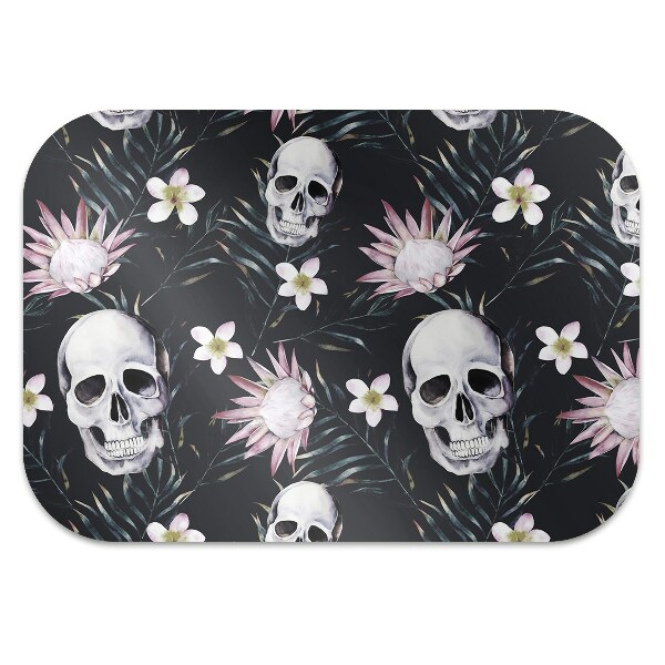 Tapis protège sol Crânes et feuilles