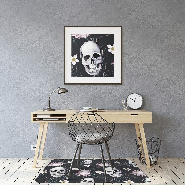 Tapis protège sol Crânes et feuilles