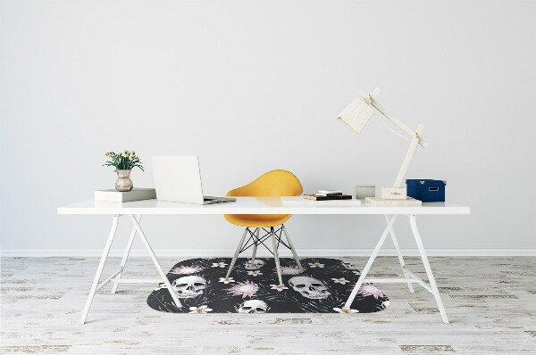 Tapis protège sol Crânes et feuilles