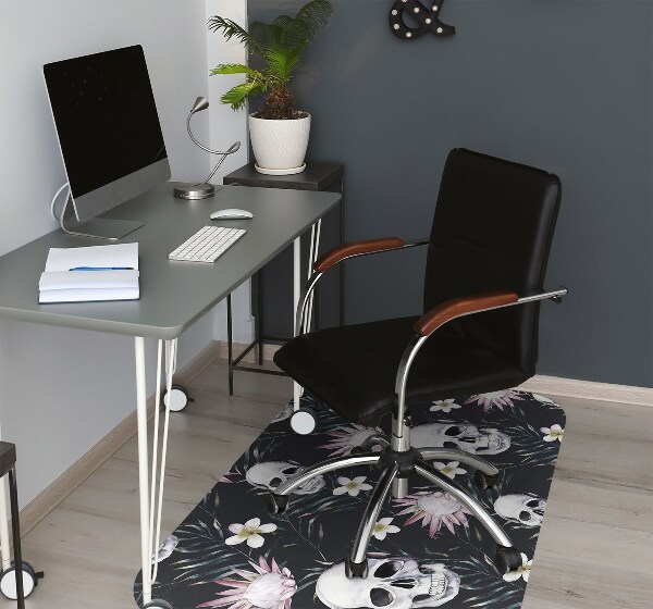 Tapis protège sol Crânes et feuilles