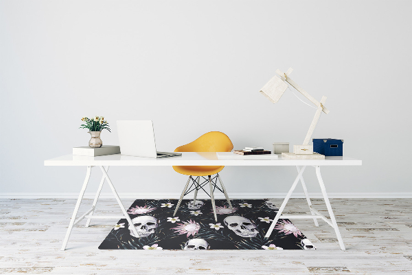 Tapis protège sol Crânes et feuilles