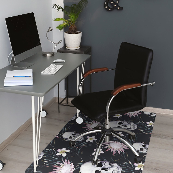 Tapis protège sol Crânes et feuilles