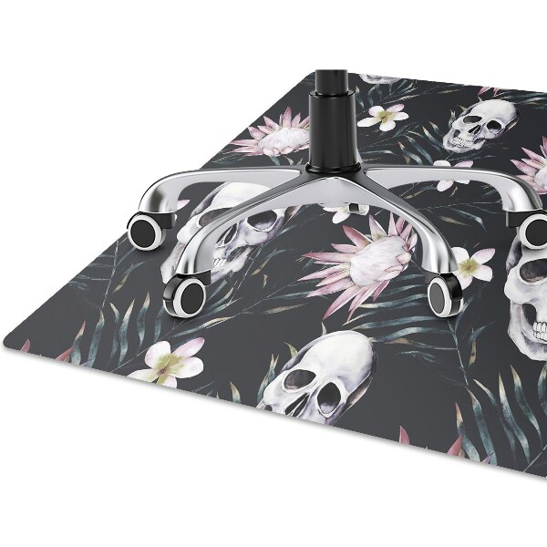 Tapis protège sol Crânes et feuilles