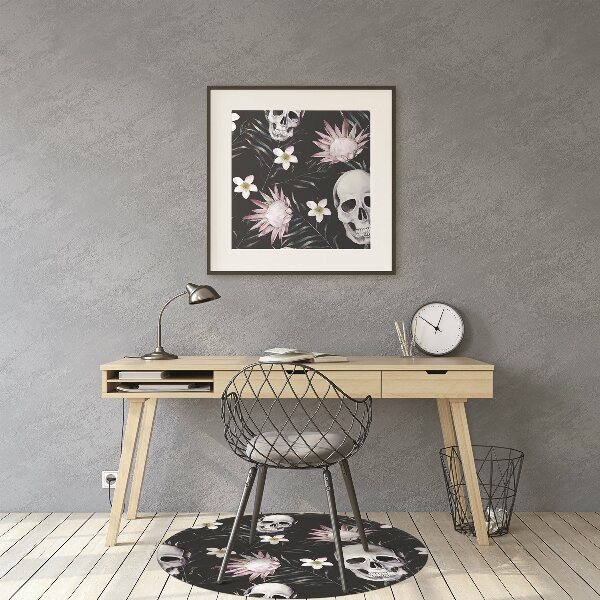 Tapis protège sol Crânes et feuilles