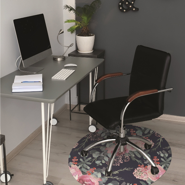 Tapis de chaise de bureau Fleurs et feuilles