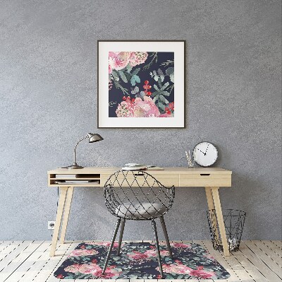 Tapis de chaise de bureau Fleurs et feuilles