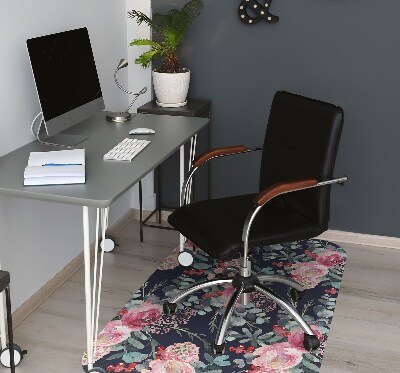 Tapis de chaise de bureau Fleurs et feuilles