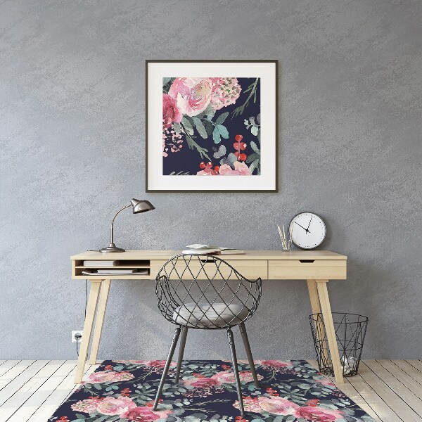 Tapis de chaise de bureau Fleurs et feuilles