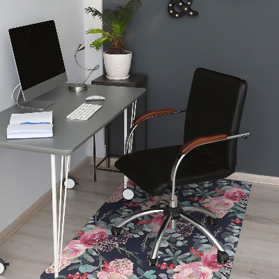 Tapis de chaise de bureau Fleurs et feuilles