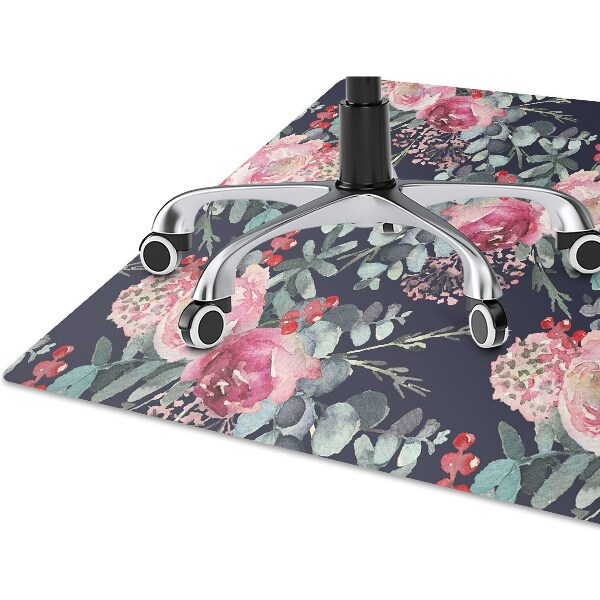 Tapis de chaise de bureau Fleurs et feuilles