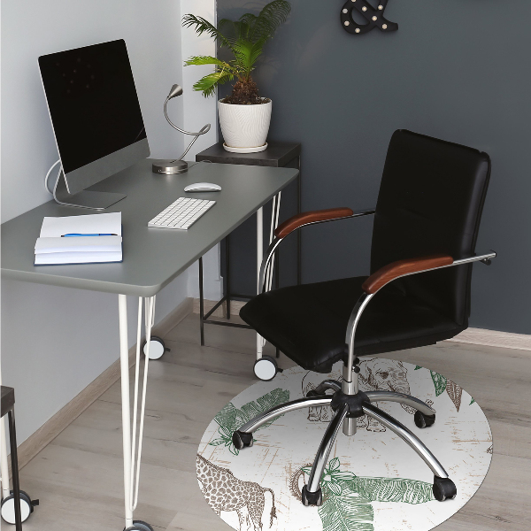 Tapis de chaise de bureau Girafes et éléphants