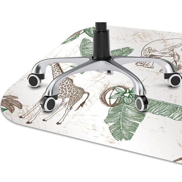 Tapis de chaise de bureau Girafes et éléphants