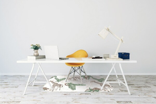 Tapis de chaise de bureau Girafes et éléphants
