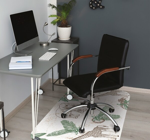 Tapis de chaise de bureau Girafes et éléphants