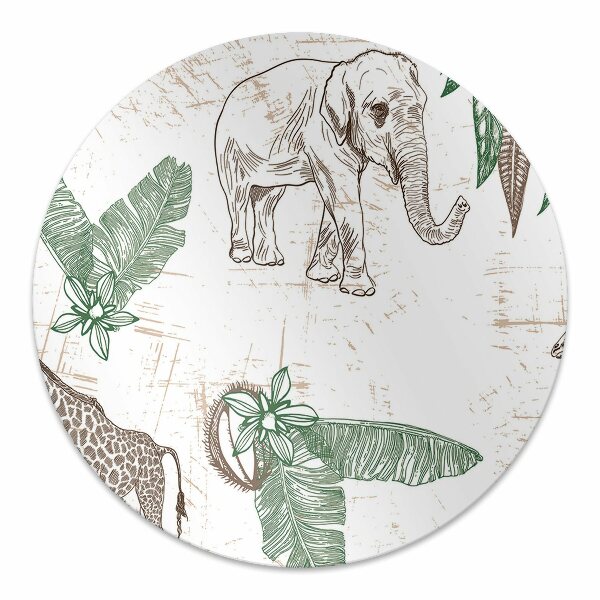 Tapis de chaise de bureau Girafes et éléphants