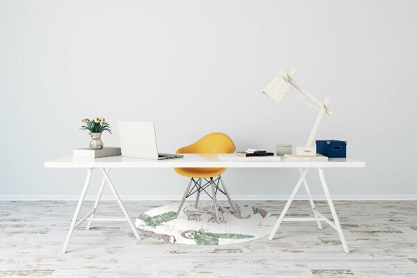 Tapis de chaise de bureau Girafes et éléphants