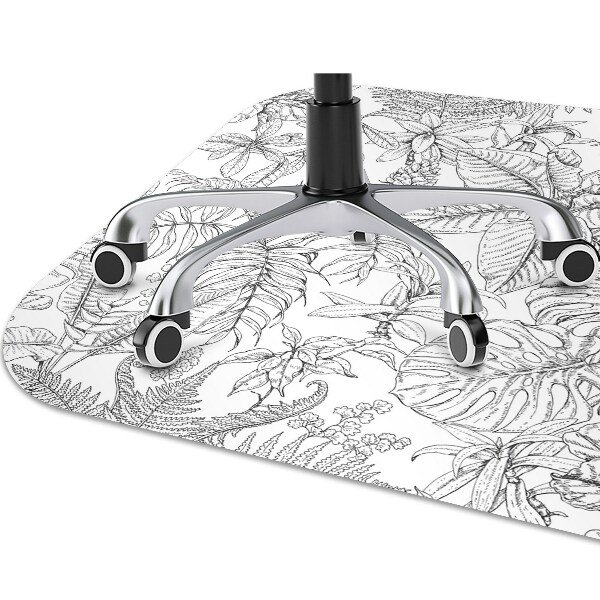 Tapis de chaise de bureau Feuilles dessinées