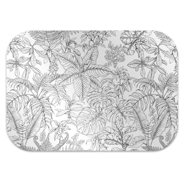 Tapis de chaise de bureau Feuilles dessinées