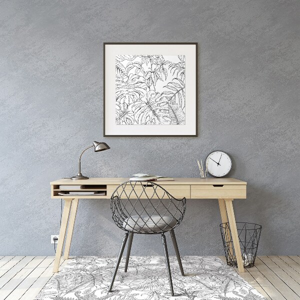 Tapis de chaise de bureau Feuilles dessinées