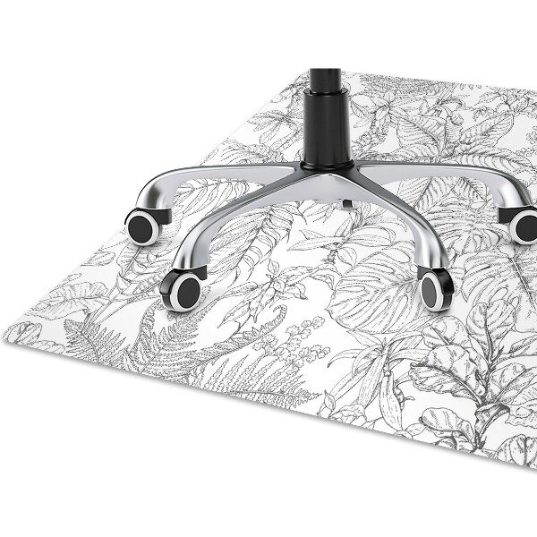 Tapis de chaise de bureau Feuilles dessinées