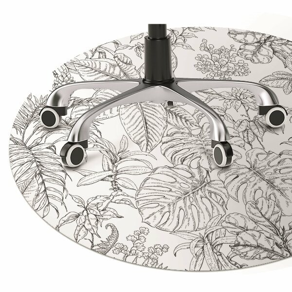 Tapis de chaise de bureau Feuilles dessinées