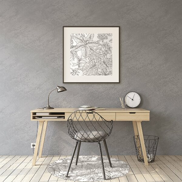 Tapis de chaise de bureau Feuilles dessinées