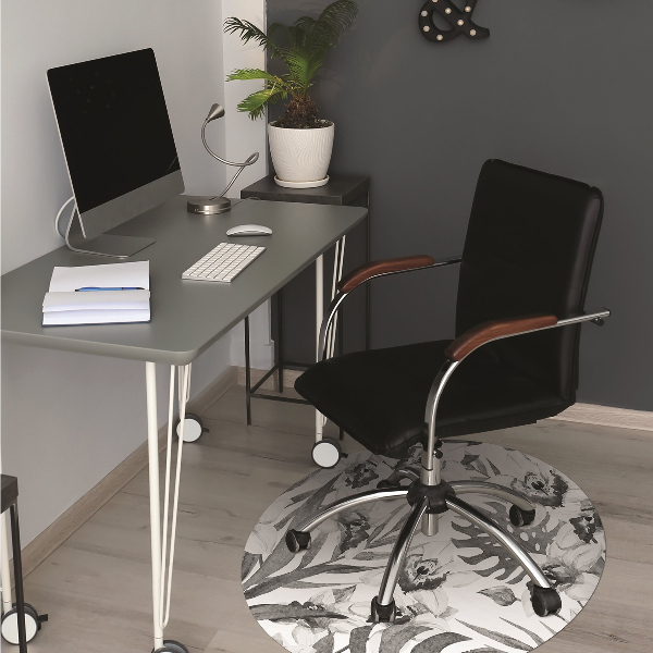 Tapis de chaise de bureau Feuilles et fleurs