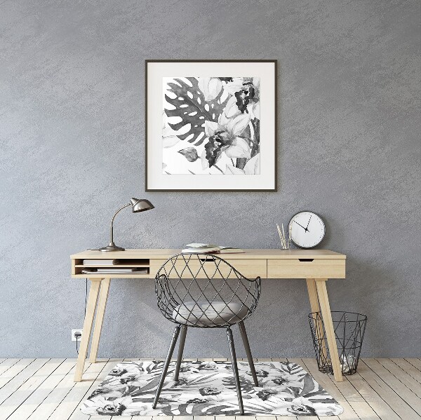 Tapis de chaise de bureau Feuilles et fleurs