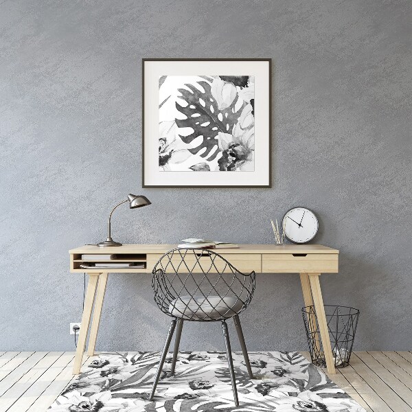 Tapis de chaise de bureau Feuilles et fleurs