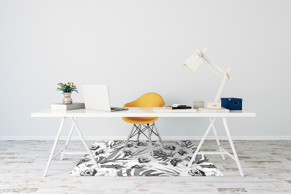 Tapis de chaise de bureau Feuilles et fleurs