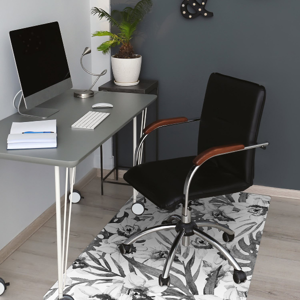 Tapis de chaise de bureau Feuilles et fleurs