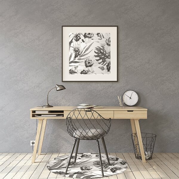 Tapis de chaise de bureau Feuilles et fleurs