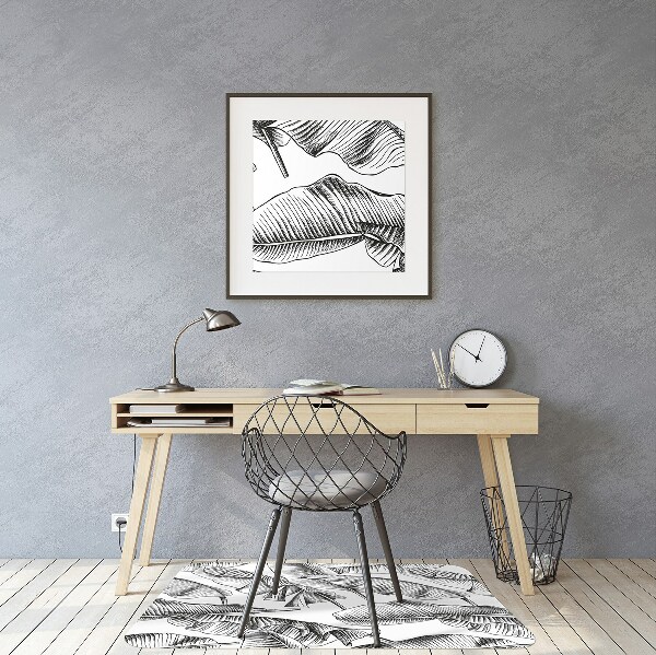 Tapis bureau Feuilles noires