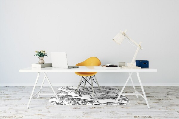 Tapis bureau Feuilles noires