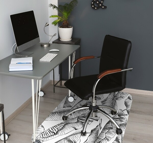 Tapis bureau Feuilles noires