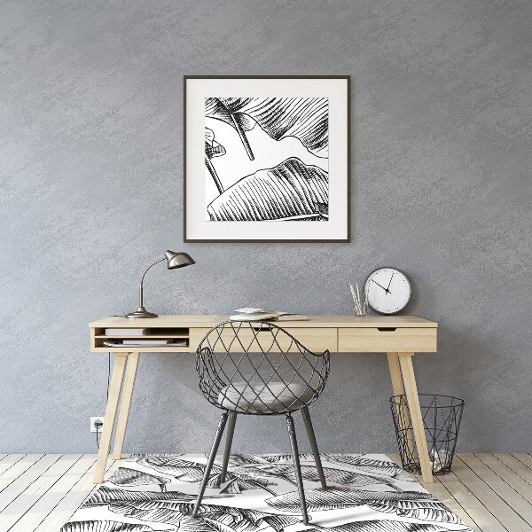 Tapis bureau Feuilles noires