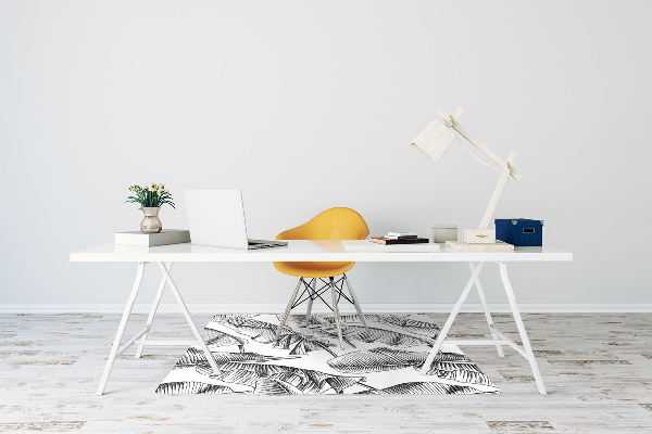 Tapis bureau Feuilles noires