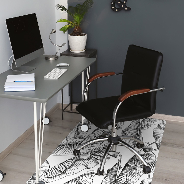 Tapis bureau Feuilles noires