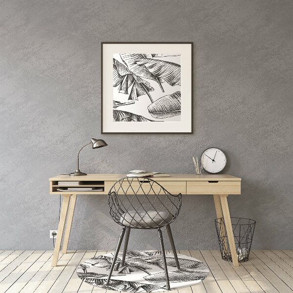 Tapis bureau Feuilles noires