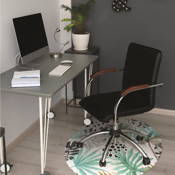 Tapis pour chaise de bureau Palmiers et feuilles