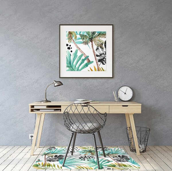 Tapis pour chaise de bureau Palmiers et feuilles