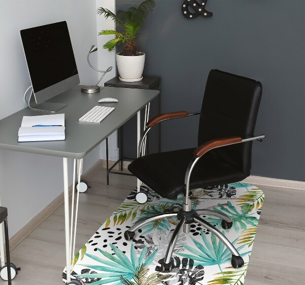 Tapis pour chaise de bureau Palmiers et feuilles