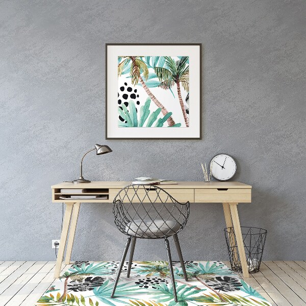 Tapis pour chaise de bureau Palmiers et feuilles
