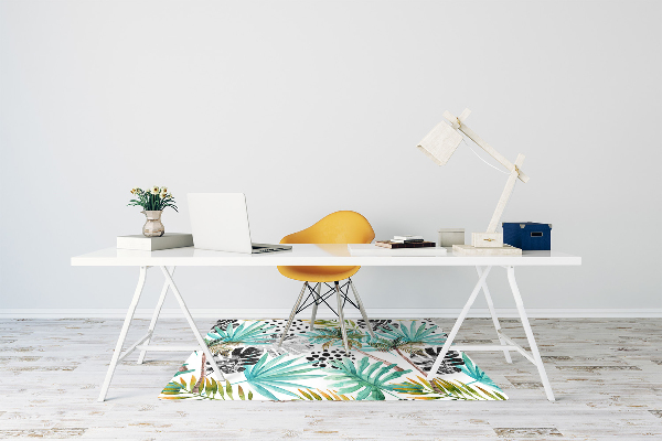 Tapis pour chaise de bureau Palmiers et feuilles