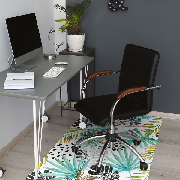 Tapis pour chaise de bureau Palmiers et feuilles