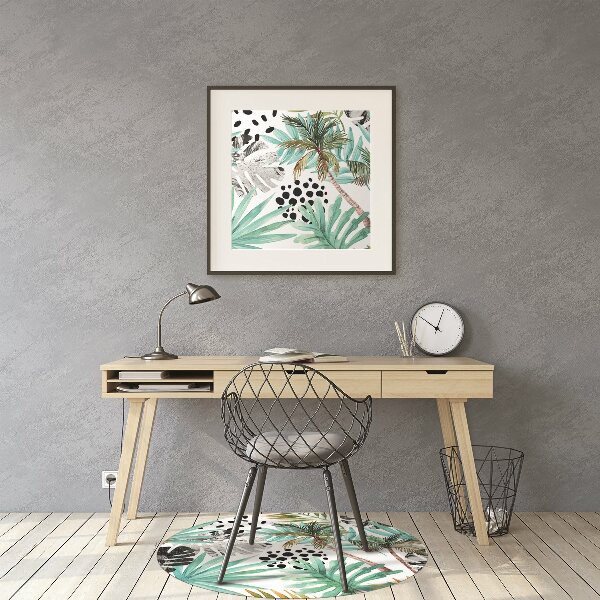 Tapis pour chaise de bureau Palmiers et feuilles