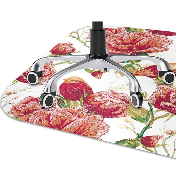 Tapis pour chaise de bureau Oiseaux rouges