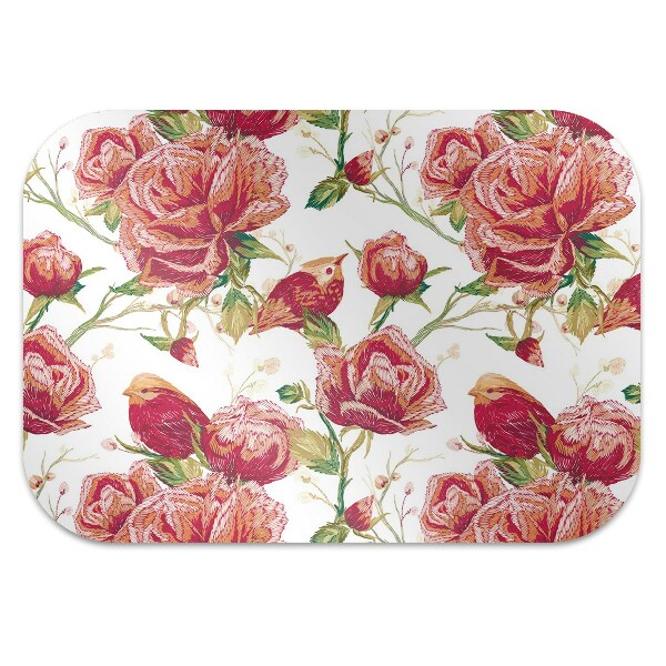 Tapis pour chaise de bureau Oiseaux rouges