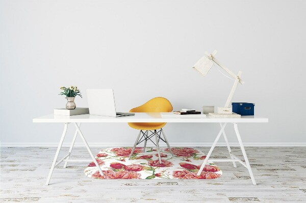 Tapis pour chaise de bureau Oiseaux rouges